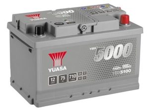 Baterie auto YUASA YBX 5000 Silver YBX5100, 12 V, 75 Ah, 710 A, 278x175x175 mm, borna dreapta plus
