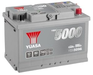 Baterie auto YUASA YBX 5000 Silver YBX5096, 12 V, 80 Ah, 740 A, 278x175x190 mm, borna dreapta plus