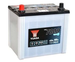 Baterie auto YUASA YBX 7000 ASIA YBX7014, 12 V, 65 Ah, 620 A, 232x173x225 mm, borna inversa stanga plus