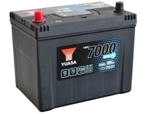 Baterie auto YUASA YBX 7000 ASIA YBX7031, 12 V, 72 Ah, 720 A, 260x173x225 mm, borna inversa stanga plus