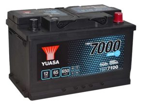 Baterie auto YUASA YBX 7000 EFB YBX7100, 12 V, 65 Ah, 650 A, 277x175x175 mm, borna dreapta plus
