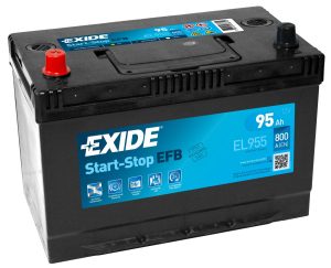 Baterie auto EXIDE Start-Stop EFB EL955, 12V, 95 Ah, 800 A, 306x173x222 mm, borna stanga +