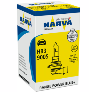 Bec far NARVA Range Power Blue+ HB3 9005, putere 60W, tensiune 12 V, cutie