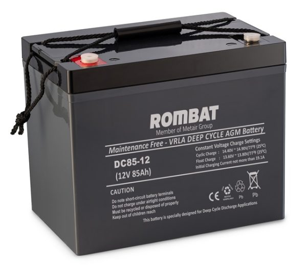 Baterie stationara ROMBAT DC85, 85 Ah, 260 x 170 x 215, borna stanga plus