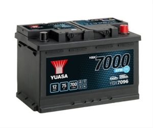 Baterie auto YUASA YBX 7000 EFB YBX7096, 12V, 75Ah, 700A, 278 x 175 x 190 mm, borna dreapta plus