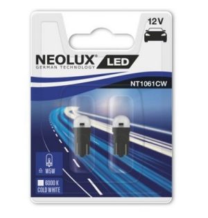 Set 2 becuri auto LED NEOLUX N499B-2SCB, W5W, 12V, 0.5W, W2.1x9.5d