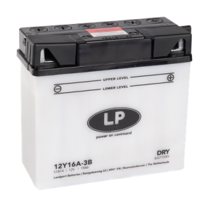 Baterie moto LANDPORT Dry +acid 12Y16A-3B, tensiune 12V, amperaj 19 Ah, curent pornire EN 240 A, 185 x 81 x 169 mm