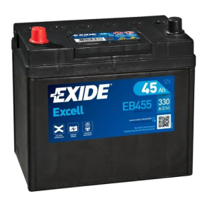 Baterie auto EXIDE Excell EB455, tensiune 12V, amperaj 45 Ah, curent pornire 330 A, 237 x 127 x 227 mm, borna stanga +