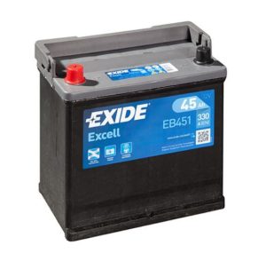 Baterie auto EXIDE Excell EB451, tensiune 12 V, amperaj 45 Ah, curent pornire 330 A, 220 x 135 x 225 mm, borna stanga plus