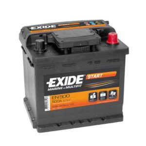 Baterie auto EXIDE Start EN500, tensiune 12 V, amperaj 50 Ah, curent pornire 450 A, 210 x 175 x 190 mm, borna dreapta plus