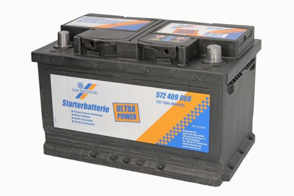 Baterie auto CARTECHNIC Ultra Power 572409068, tensiune 12 V, amperaj 72 Ah, curent pornire 680 A, borna normala dreapta +