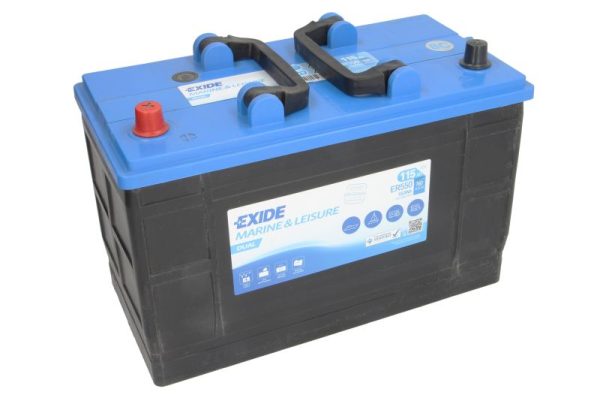 Baterie auto EXIDE Marine and Leisure DUAL ER550, tensiune 12 V, amperaj 115 Ah, curent pornire 760 A, borna stanga plus