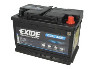 Baterie auto EXIDE Marine and Multifit DUAL AGM EP600, tensiune 12 V, amperaj 70 Ah, curent pornire 760 A, borna dreapta plus