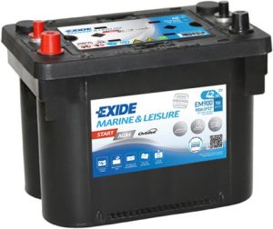 Baterie auto EXIDE Marine and Multifit START AGM EM900, tensiune 12 V, amperaj 42 Ah, curent pornire 700 A, borna stanga plus