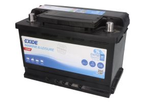 Baterie auto EXIDE Marine and Leisure START EN750, tensiune 12 V, amperaj 74 Ah, curent pornire 680 A, borna dreapta plus