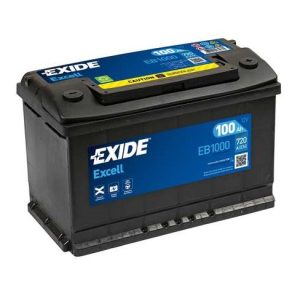 Baterie auto EXIDE Excell EB1000, tensiune 12 V, amperaj 100 Ah, curent pornire 720 A, borna dreapta plus
