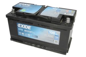 Baterie auto EXIDE Start Stop EFB EL1000, tensiune 12 V, amperaj 100 Ah, curent pornire 850 A, borna dreapta plus