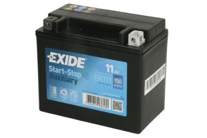 Baterie auto EXIDE Start-Stop Auxiliary EK111, tensiune 12 V, amperaj 11 Ah, curent pornire 150 A, borna stanga plus