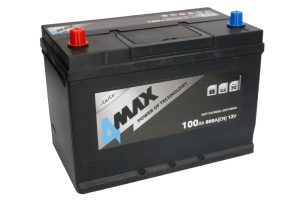 Baterie auto 4MAX BAT100/800L/JAP/4MAX, tensiune 12 V, amperaj 85 Ah, curent pornire 800 A, borne subtiri, stanga plus