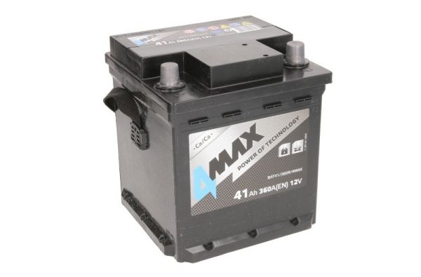 Baterie auto 4MAX Ecoline BAT41/360R/4MAX, tensiune 12 V, amperaj 41 Ah, curent pornire 360 A, dreapta plus