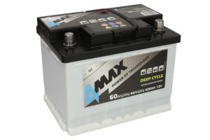 Baterie auto 4MAX Deep Cycle BAT60/420R/DC/4MAX, tensiune 12 V, amperaj 60 Ah, curent pornire 420 A, dreapta plus