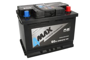 Baterie auto 4MAX Ecoline BAT60/540R/4MAX, tensiune 12 V, amperaj 60 Ah, curent pornire 540 A, dreapta plus