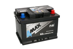 Baterie auto 4MAX BAT62/550R/4MAX, tensiune 12 V, amperaj 62 Ah, curent pornire 550 A, dreapta plus