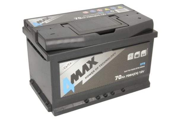 Baterie auto 4MAX Start Stop EFB BAT70/700R/EFB/4MAX, tensiune 12 V, amperaj 70 Ah, curent pornire 700 A, dreapta plus