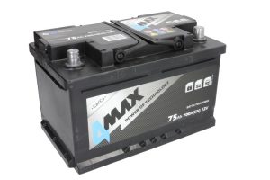 Baterie auto 4MAX Ecoline BAT75/700R/4MAX, tensiune 12 V, amperaj 75 Ah, curent pornire 700 A, dreapta plus
