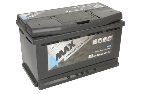 Baterie auto 4MAX Start Stop EFB BAT82/820R/EFB/4MAX, tensiune 12 V, amperaj 82 Ah, curent pornire 820 A, dreapta plus