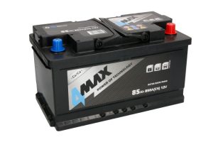 Baterie auto 4MAX BAT85/850R/4MAX, tensiune 12 V, amperaj 85 Ah, curent pornire 850 A, dreapta plus