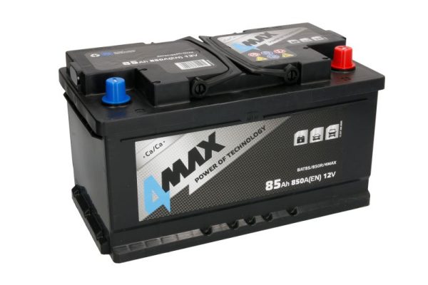 Baterie auto 4MAX BAT85/850R/4MAX, tensiune 12 V, amperaj 85 Ah, curent pornire 850 A, dreapta plus