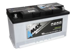 Baterie auto 4MAX Deep Cycle BAT90/630R/DC/4MAX, tensiune 12 V, amperaj 90 Ah, curent pornire 630 A, dreapta plus