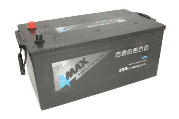 Baterie camion 4MAX EFB BAT230/1200L/EFB/4MAX, tensiune 12 V, amperaj 230 Ah, curent pornire 1200 A, stanga plus