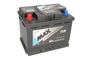 Baterie auto 4MAX BAT60/510L/4MAX, tensiune 12 V, amperaj 60 Ah, curent pornire 510 A, stanga plus