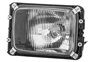 Proiector universal HELLA 1AE 003 440-451, parte montare stanga, becuri H4, T4W, alimentare 12/24 V, 3 functii luminoase, pentru trafic pe dreapta