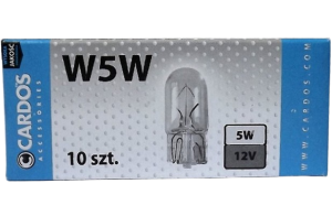 Bec fara soclu K2 Cardos MTAOW5, W5W, 12V, 5 W, pret pe bucata, comanda minima 10 bucati
