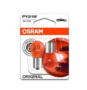 Set 2 becuri 12 V, PY21W, original, blister, OSRAM 7507-2BL