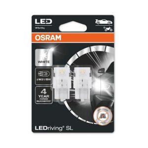 Set 2 becuri auxiliare cu LED 12 V, W21/5W, White 6000K, blister, OSRAM 7515DWP-2BL