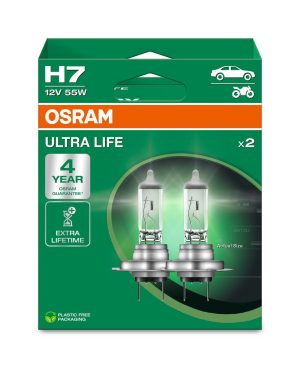 Set 2 becuri 12 V, H7 55 W Ultra Life OSRAM 64210ULT-2HB