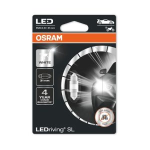 Bec auxiliar cu LED 12 V, C5W, 31 mm, White 6000K Bli,1 bucata OSRAM 6438DWP-01B