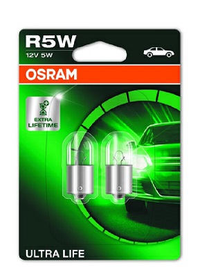 Set 2 becuri semnalizator 12 V, R5W Ultra Life, blister, OSRAM 5007ULT-02B