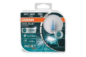 Set 2 becuri far faza lunga 12 V, H7 55 W Cool Blue Intense Nextgen OSRAM 64210CBN-HCB