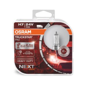 Set 2 becuri camion far faza lunga 24 V, H7 70 W Truckstar Pro Plus120, Nextgen OSRAM 64215TSP-HCB