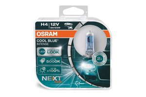 Set 2 becuri far faza lunga 12 V, H4 60/55 W Cool Blue Intense Nextgen OSRAM 64193CBN-HCB