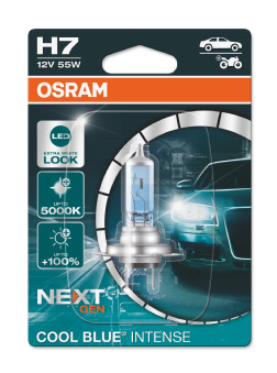 Bec far faza lunga 12 V, H7 55 W Cool Blue Intense, blister, Nextgen 1 bucata OSRAM 64210CBN-01B