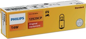 Bec auto pozitie fata T4W 12 V, BA9s, PHILIPS 12929CP, se vinde la set de 10 bucati/pret pe bucata