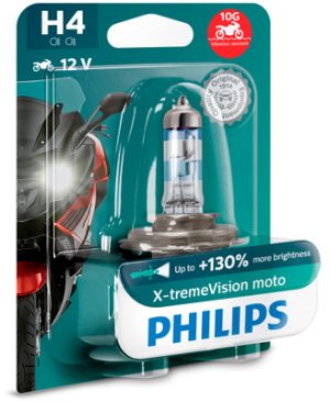 Bec moto far faza lunga H4 X-Treme Vision 12 V, 60/55W, blister, PHILIPS 12342XV+BW