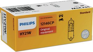 Bec semnalizare HY21W 12 V, set 10 bucati, PHILIPS 12146CP