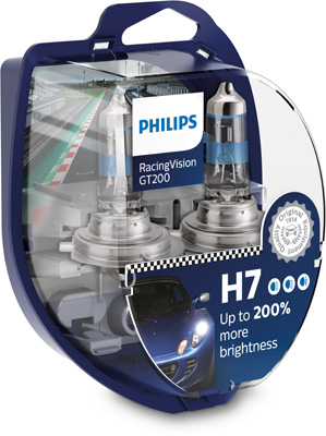 Set 2 becuri far H7 55W 12 V, Racing Vision GT200 PHILIPS 12972RGTS2